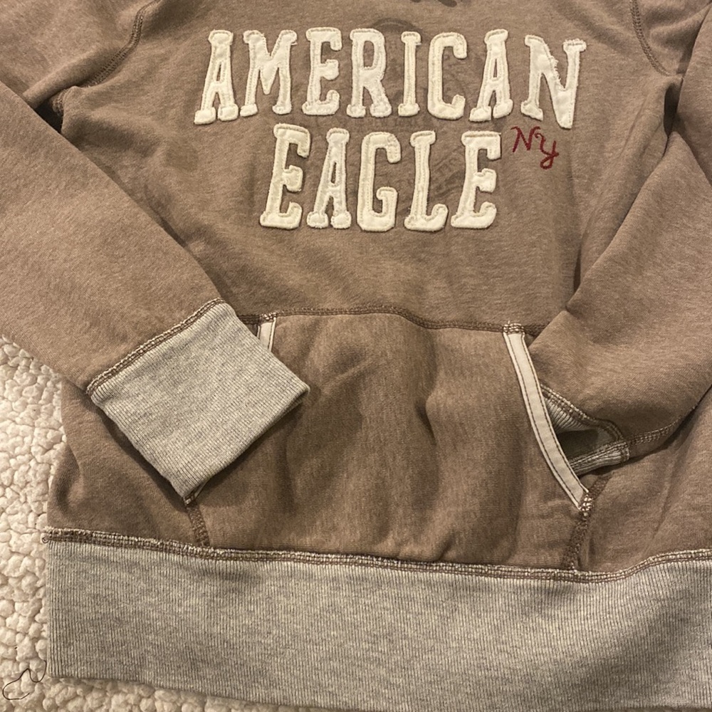 American Eagle Women’s Hoodie in Brown/Tan - Picture 6 of 8